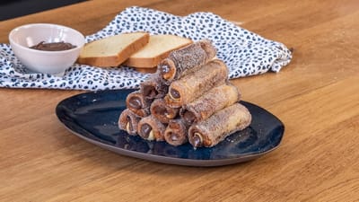 Brioche perdue roulée à la pâte à tartiner