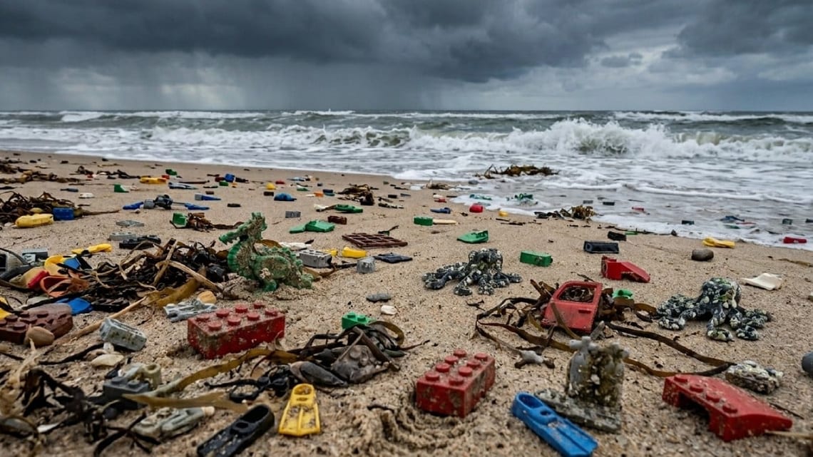 Des pièces Lego à thème marin rejetées par la mer en Cornouailles, près de 30 ans après le naufrage du Tokio Express