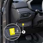 Le bouton My Safety à gauche du volant d'une Dacia