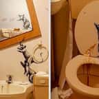 Confiné, le street-artiste Banksy réalise une œuvre dans… ses toilettes