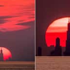 Un phénomène incroyable rend la skyline de Chicago visible dans un coucher de soleil à 80 km de distance