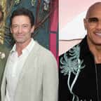 Montage montrant Ryan Reynolds et Hugh Jackman avec Dwayne Johnson 