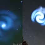 Spirale bleue vue dans le ciel ce 24 mars à 21h