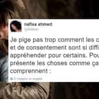 En à peine quelques tweets, elle explique la différence entre le viol et le consentement à ceux qui n'ont toujours pas compris comment ça fonctionnait