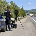 Un contrôle de vitesse de la gendarmerie sur autoroute