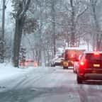 Des voitures bloquées à cause de la neige