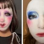Deux visages recouverts de laine