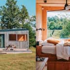 vues extérieure et intérieure de la tiny house Parcel
