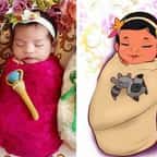  Inspiré par une séance photo de nouveau-nés, un artiste transforme les princesses et méchantes de Disney en adorables bébés 