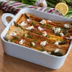 gratin de feuilles filo aux légumes verts
