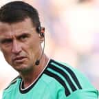L'arbitre ouzbek Ilgiz Tantashev, lors du match Paraguay-France (0-1), en 8e de finale de la Coupe du monde 2026