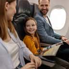 Une famille dans un avion