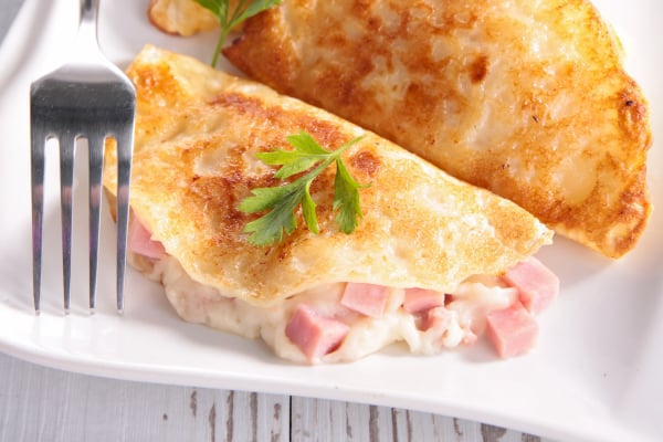 Raclette-crêpe garnie