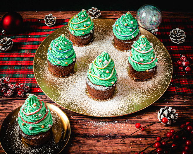 Cupcakes sapin de Noël Recette