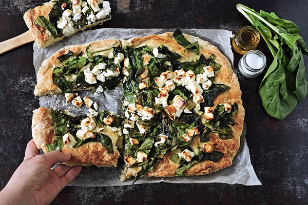 pizza feta epinards