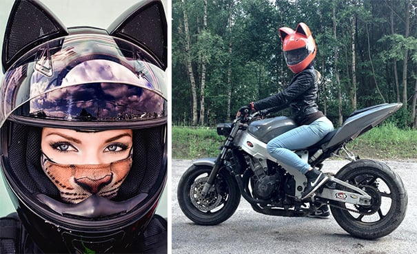 Le casque moto avec des oreilles de chat, vous en rêviez ? C'est désormais  une réalité