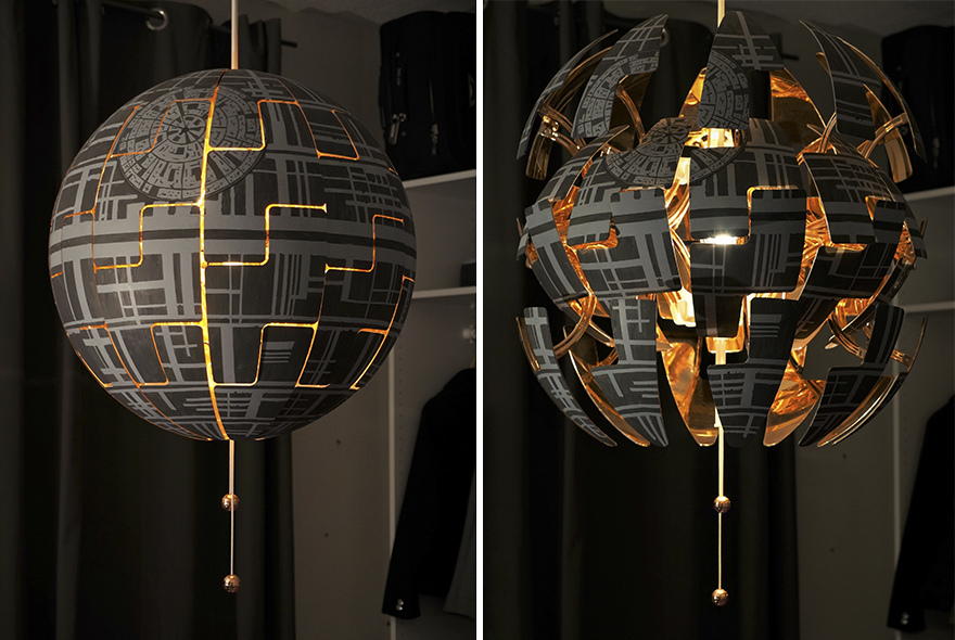 Fan de Star Wars, ce couple transforme une lampe IKEA en Étoile de la  Mort Le résultat est bluffant !