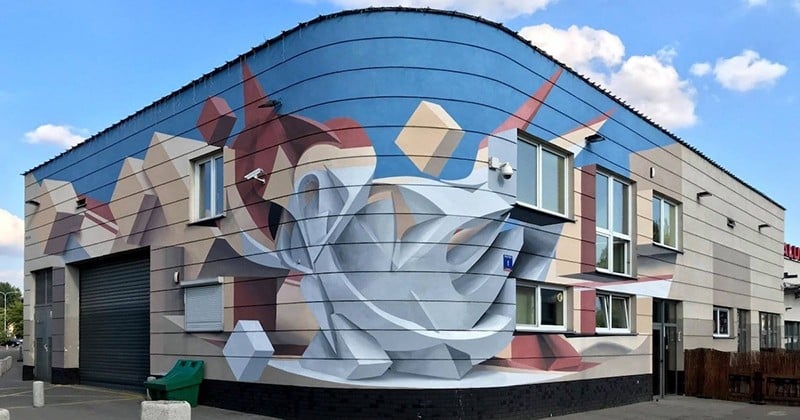 Ce street artiste réalise d'impressionnantes illusions d'optiques sur les murs