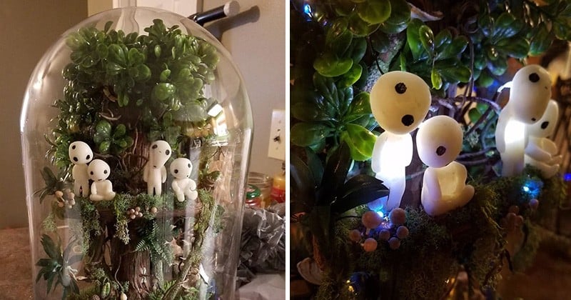 Elle fabrique un terrarium « Princesse Mononoke » pour sa fille... Et on veut le même !