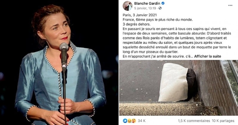 L'humoriste Blanche Gardin fait part de sa colère contre le gouvernement dans un coup de gueule pour venir en aide aux sans-abri