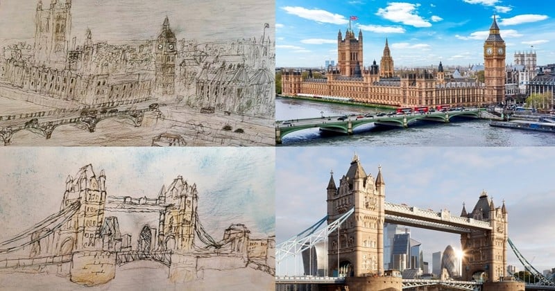 Ce petit garçon autiste, âgé de 11 ans, dessine des paysages urbains impressionnants grâce à sa mémoire