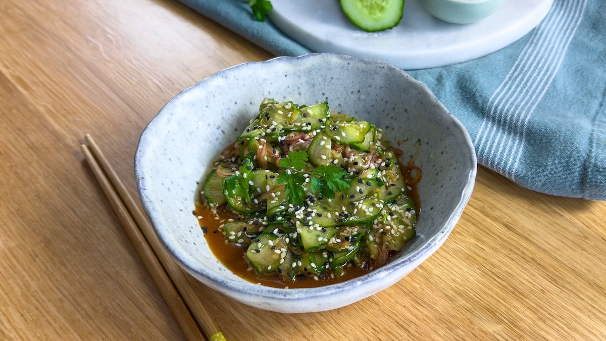 salade de concombre à l'asiatique