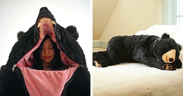 Avec ce sac de couchage « ours », personne ne viendra vous embêter pendant votre sommeil, même en pleine forêt !