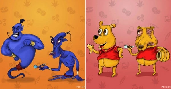 Si nos personnages préférés de dessins animés étaient des drogués, voici à quoi ils ressembleraient