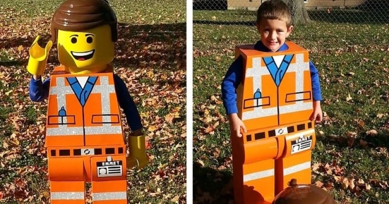 Halloween : il crée un déguisement LEGO en carton pour son fils et le résultat est impressionnant 