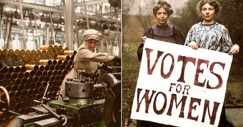 Ces vieilles photos colorisées montrent l'engagement des suffragettes pour que les femmes aient des droits 