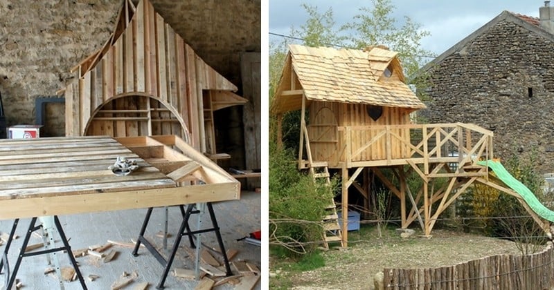 Cet adorable tonton a construit pour sa nièce de 5 ans un super-château de princesse avec des palettes !