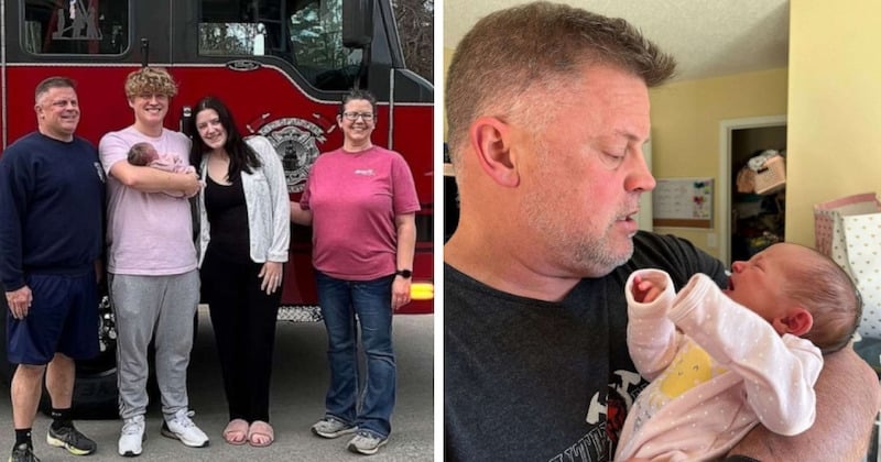 Un pompier devient grand-père pour la première fois après avoir aidé sa fille à accoucher dans sa caserne 