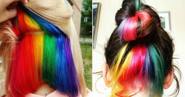 Découvrez la nouvelle tendance de Instagram : les #hiddenrainbow, des cheveux arc-en-ciel que vous pourrez porter... incognito !