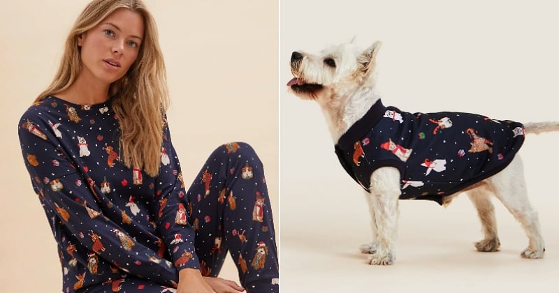 Ce pyjama de Noël existe en version chien, bébé, enfant et adulte, pour que toute la famille s'habille pareil