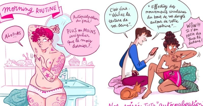 Octobre rose : cette illustratrice sensibilise sur le cancer du sein avec des dessins inclusifs