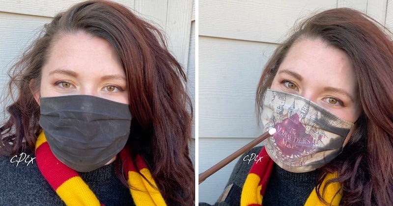 Cette artiste crée des masques qui révèlent la carte du maraudeur « Harry Potter » à force de respirer