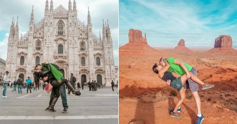 Pendant 3 ans, ces amoureux vivaient à 12 000 kilomètres de distance et se sont rejoints « à mi-chemin » pour prendre cette même photo