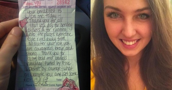 Une serveuse écrit un message sur un ticket de caisse. Quand elle ouvre Facebook un peu plus tard, elle a eu le choc de sa vie !!