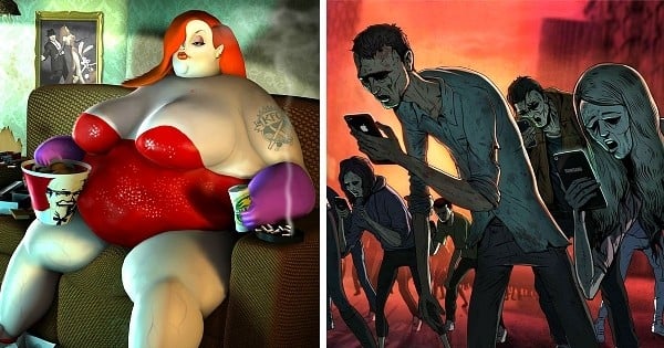 Ces illustrations dénoncent à la perfection les vices les plus sombres de notre société moderne…