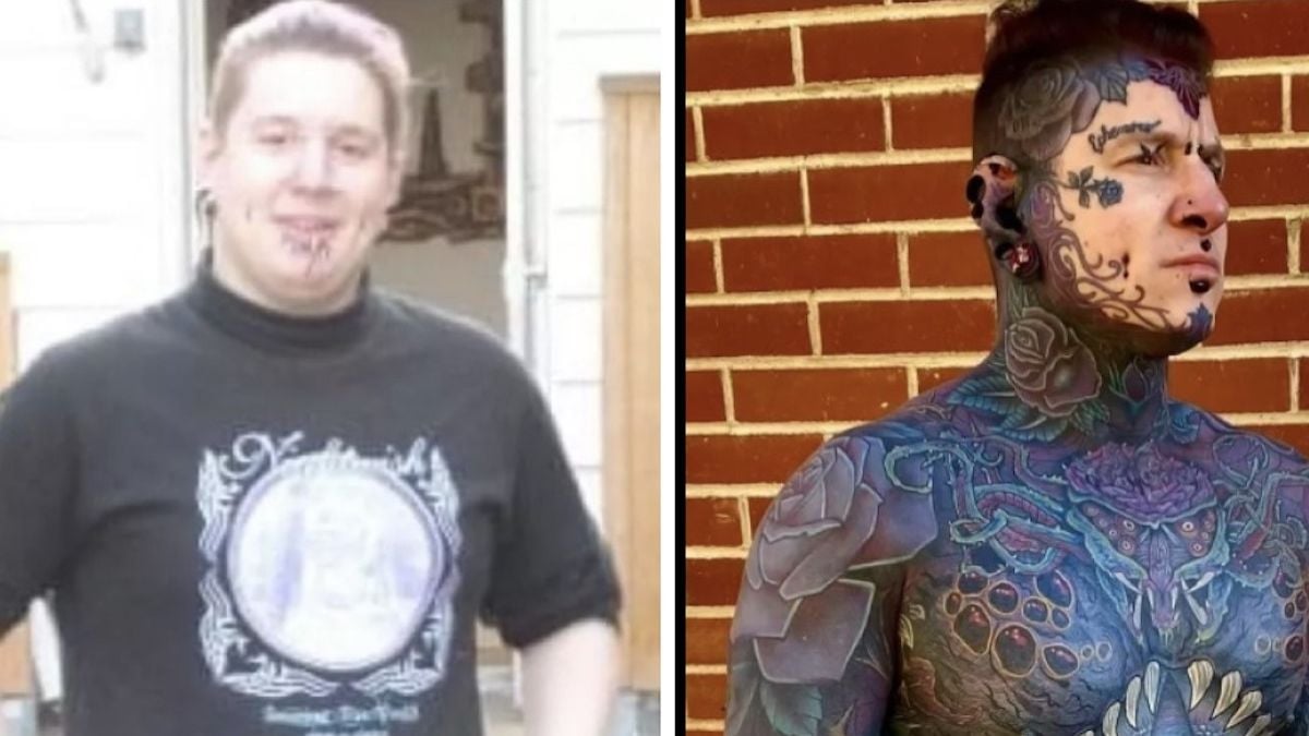 Remy avant et après ses tatouages 