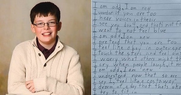 Un enfant autiste de 10 ans écrit un poème poignant sur sa condition qui fait le tour de la toile... Impossible de rester insensible !