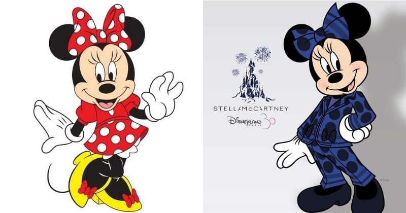 Nouveau look pour Minnie Mouse qui troque sa mythique robe rouge contre un tailleur pantalon bleu 