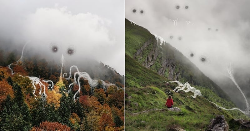 Cette graphiste espagnole célèbre Halloween en transformant les nuages en fantômes et le rendu est effrayant