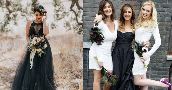 Ces mariées brisent les conventions en choisissant de belles robes noires pour leur mariage... tout simplement magnifique ! 