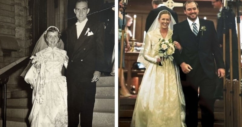 Pendant plus de 70 ans, 8 femmes de la même famille ont porté la même robe de mariée