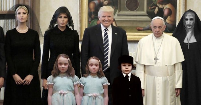 20 détournements hilarants de la photo de la rencontre entre la famille Trump et le Pape au visage déprimé