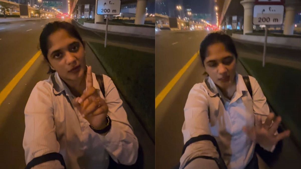 Trishaa Raj se promenant seule dans les rues de Dubaï