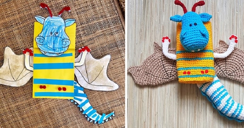 Cette artiste lituanienne confectionne d'adorables jouets en tricot à partir de dessins d'enfants