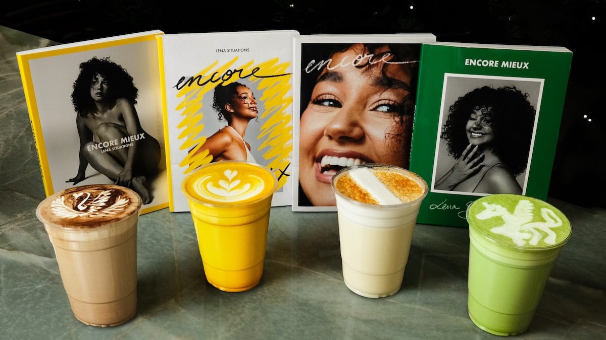 Lena Situations décline la couverture de son livre «Encore Mieux» en... 4 boissons végétales !