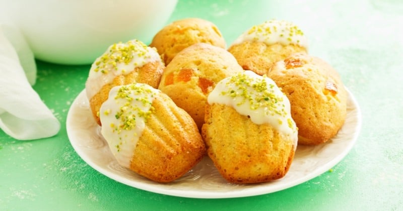 Trio de délicieuses madeleines : pistache, orange ou violette?